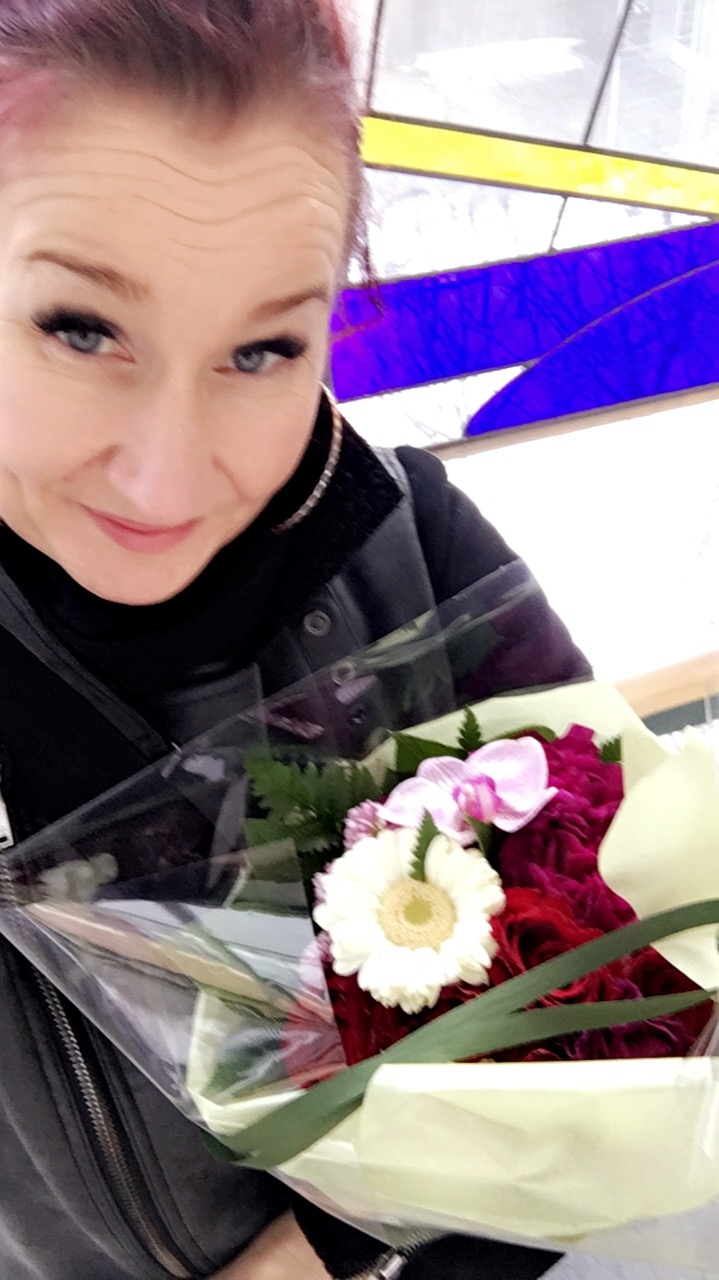 Marianne har fått blomster